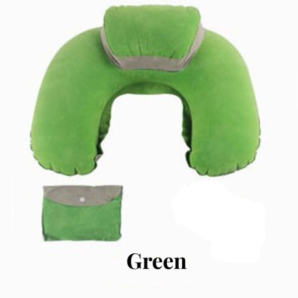 Ilmatäytteinen U-muotoinen tyyny VIHREÄ green