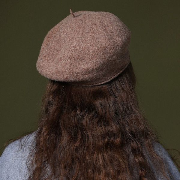 Uld Filt Visir Hat Baret KAFFE coffee