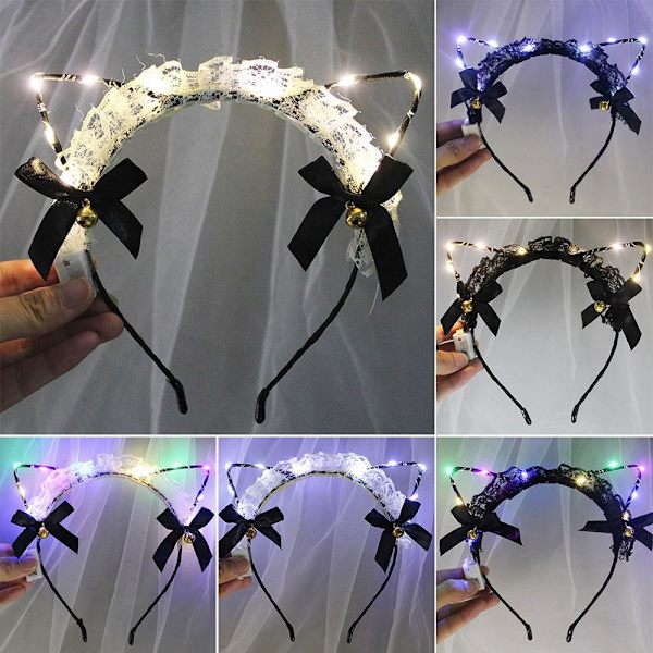 LED Feather Wreath Crown Pandebånd 3 3 3