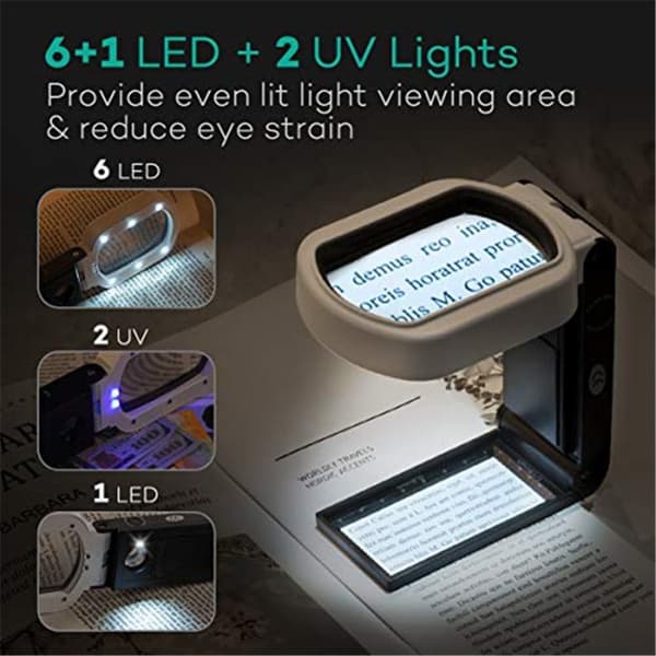 Forstørrelsesglas med 9 LED-lysforstørrelsesglas