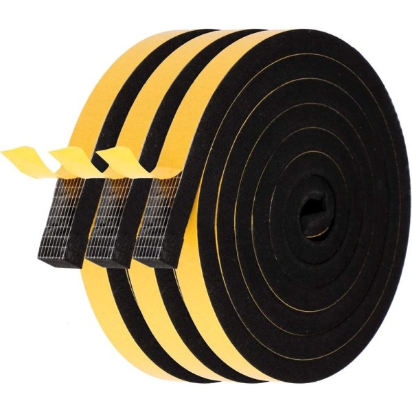 3 rullaa Foam Seal Tape Weather Stripping Foam Weatherstrip