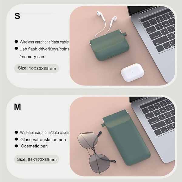 Kuulokelaukku Datakaapelin case S-GREY S-GREY S-Grey