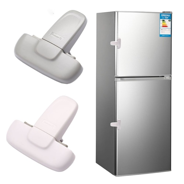 Kjøleskap Lås Skapspenne GRÅ 2STK 2STK Grey 2PCS-2PCS