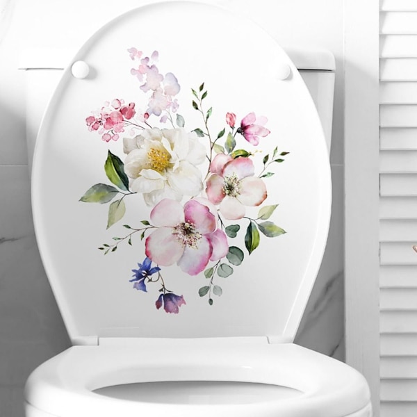Toiletklistermærke med blomstermærkater 2 2 2