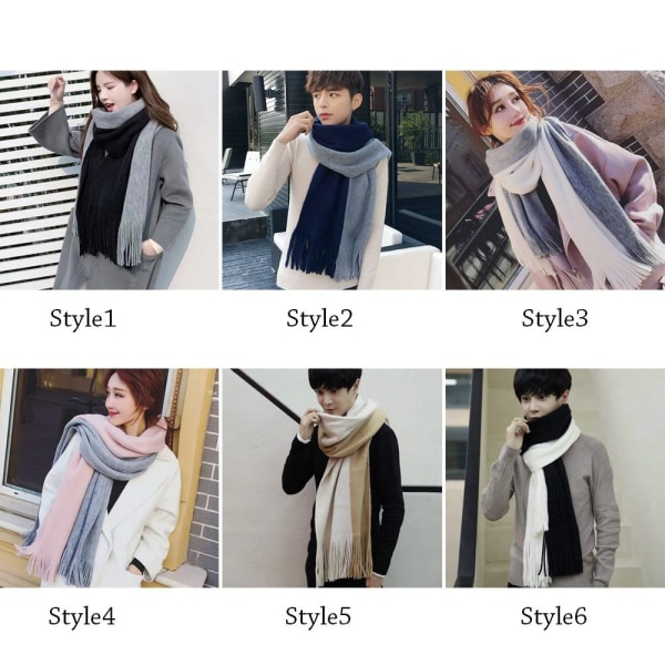 Luksus Cashmere Fargematching Dame Skjerf Vintersjal STYLE6 style6