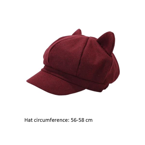 Cat's Ears Hat Basker Hat VINRÖTT Wine Red