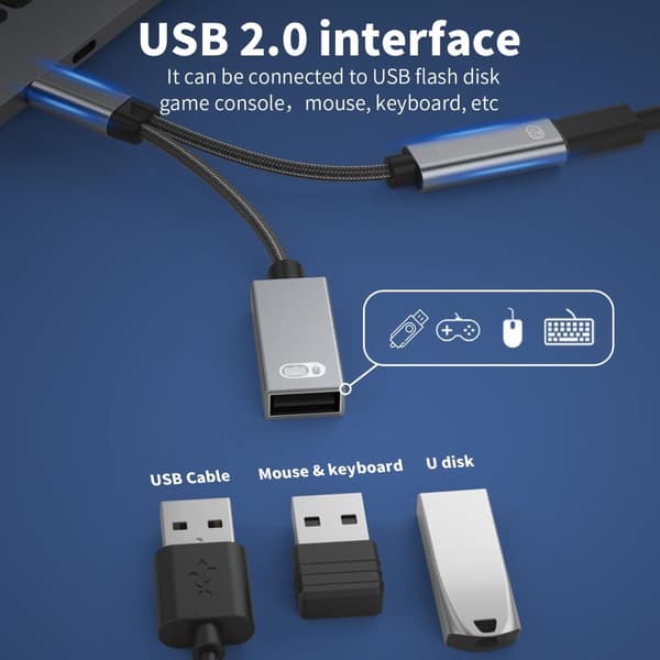 USB Typ C Kabel OTG Adapter SVART Black