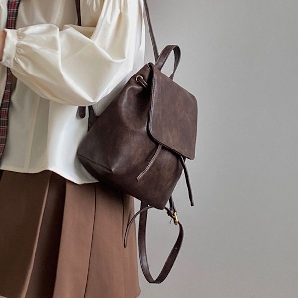 Ryggsekk i skinn BRUNN brown