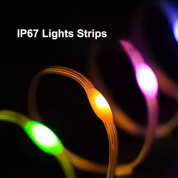 Udtrækkelige Led Lys String Camping Tape Lights KHAKI WARM khaki warm lights-warm lights