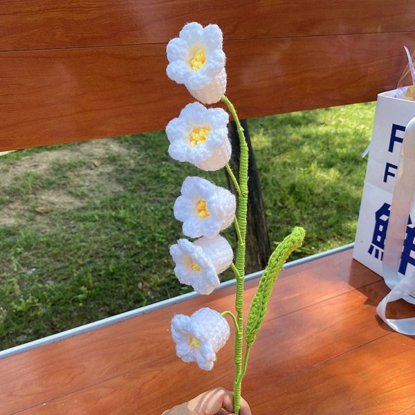 Håndstrikket lavendelblomst Lavendelflettet blomst BEIGE Beige