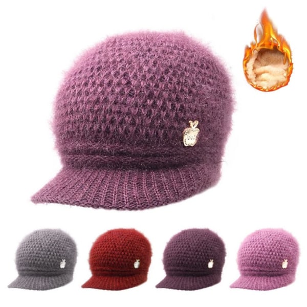 Pehmeä neulottu hattu Thermal hatut VAALEEN LILLA light purple