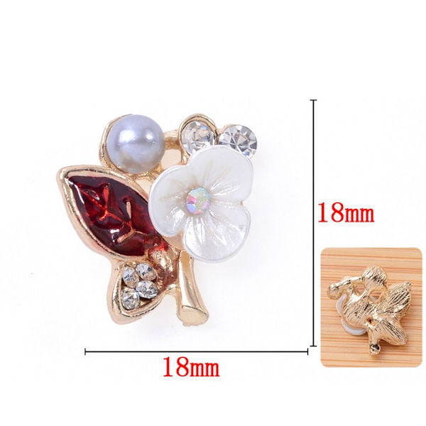 10 STK Perleknapp Rhinestone-knapper 5 5 5
