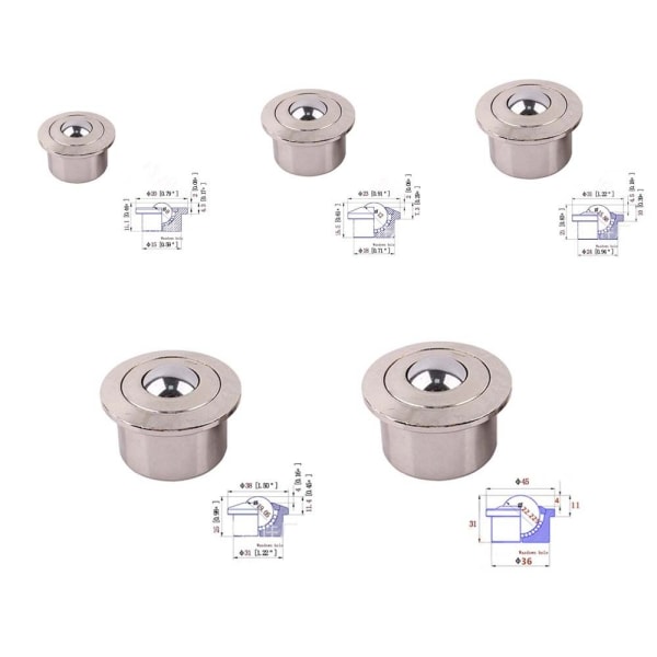 Ball Caster Mini Swivel Wheels 5 5 5