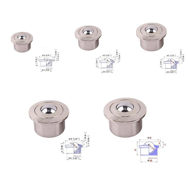 Kuglehjul mini drejelige hjul 3 3 3