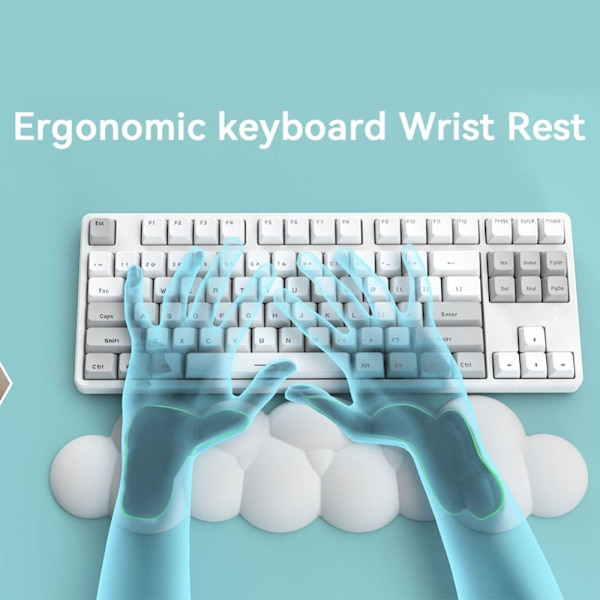 Tangentbord Musmatta Handledsstöd WHITE-KEYBOARD PAD White-Keyboard Pad