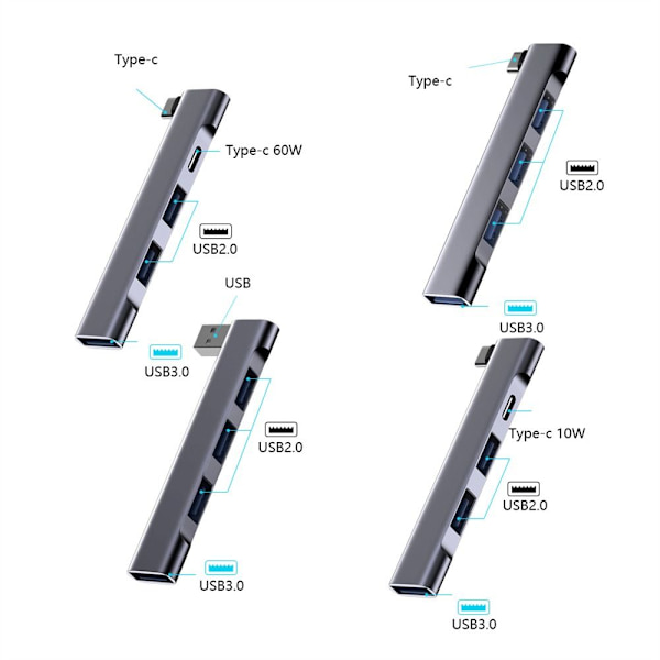 4 I 1 USB-C HUB Universal USB 3.0 dockningsstation