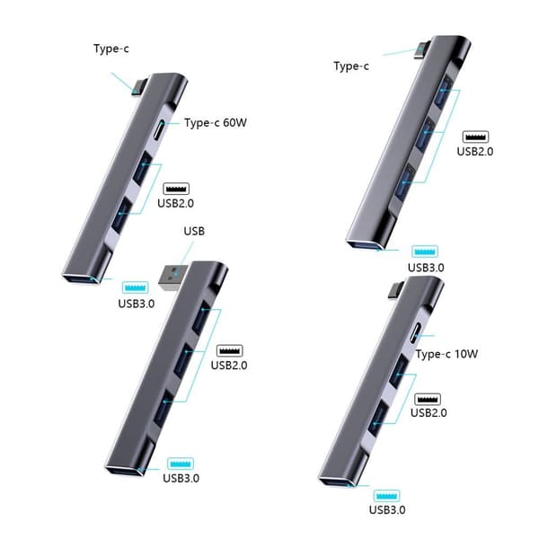 4 I 1 USB-C HUB Universal USB 3.0 dokkingstasjon