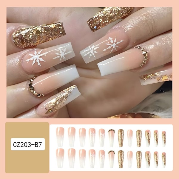 Christmas French Fake Nails Ballerina False Nail 2 2 2