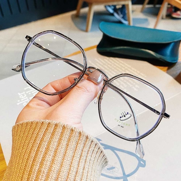 Anti-Blue Light Glasses Pyöreät silmälasit HARMAAT Grey
