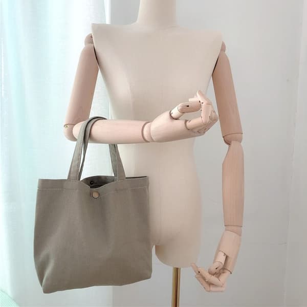 Lærred Håndtaske Tote Bag GRÅ grey