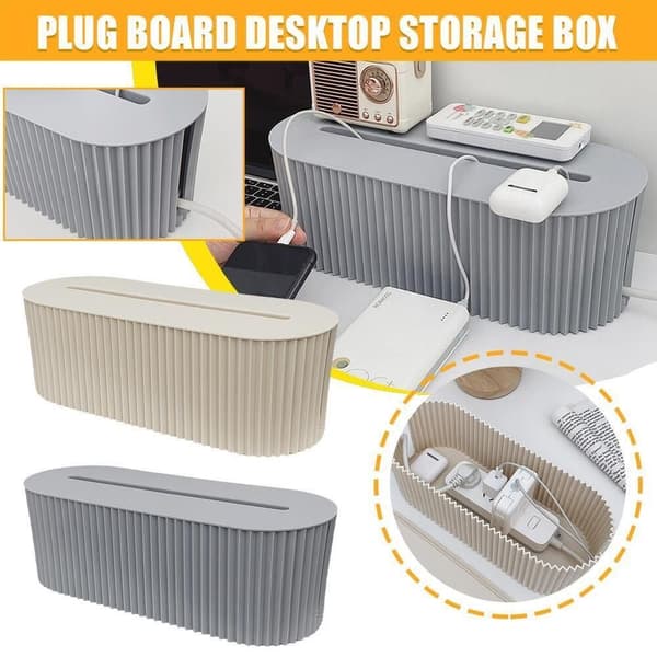 Plug Board Desktop Opbevaringsboks Cordboard Desktop Organizer BLÅ Blue