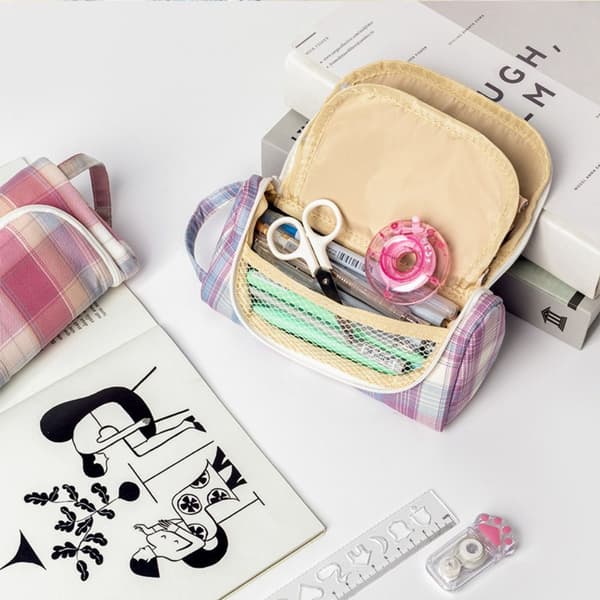 Canvas Case Ruudullinen kynälaukku BB B