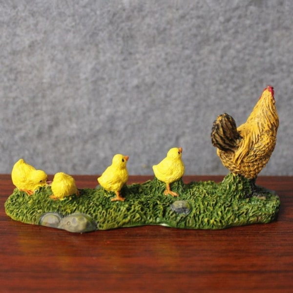 Kylling Familie figurer Høne Kylling Modeller Micro Landscape