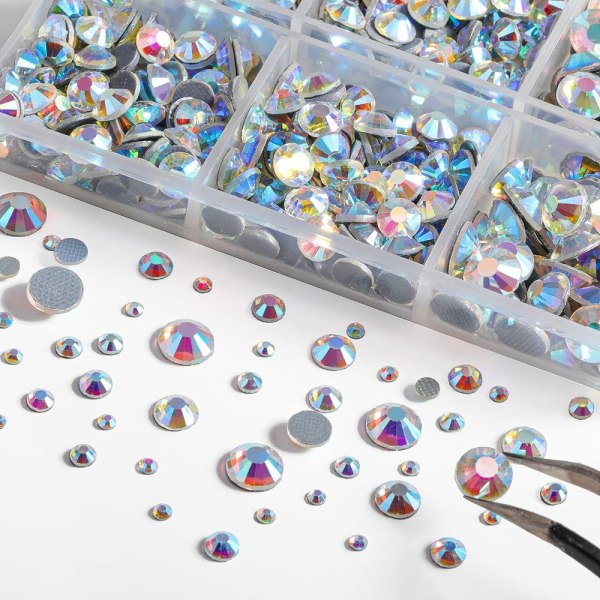 6530 stk Hotfix Rhinestones AB Krystall Rhinestones Flatback Glass