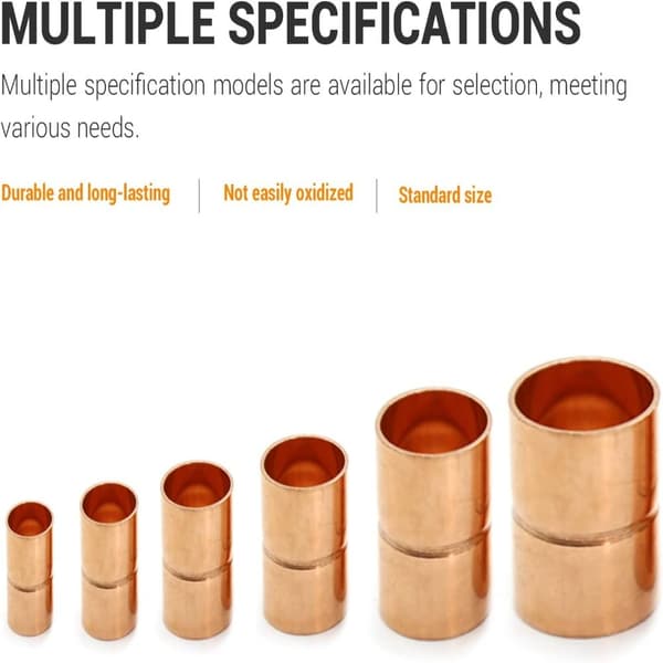 5st rak koppling Kopparkopplingsadapter 5Pcs