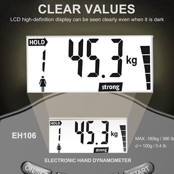 Grip Strength Tester Grip Strength Meter Digital Hand Black