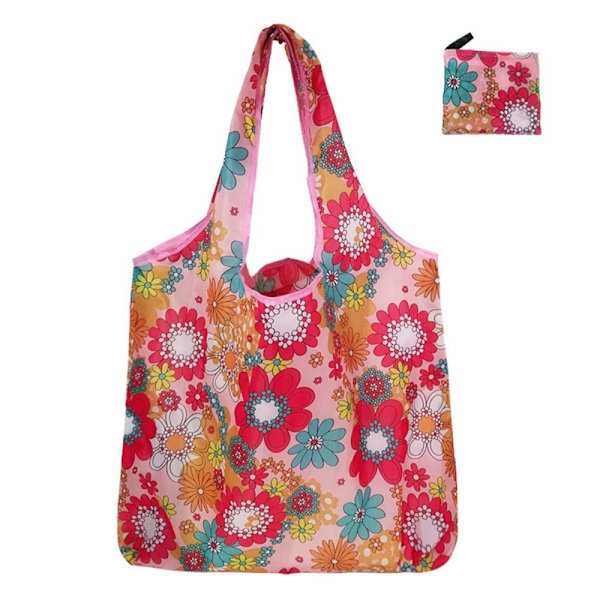 2 kpl Ostoskassi Kangaspussi PINK FLOWER PINK FLOWER Pink Flower