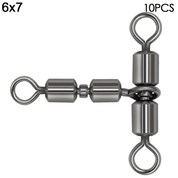 10 stk Fiskepinne Line Connector 3-veis 6X7 6X7 6x7