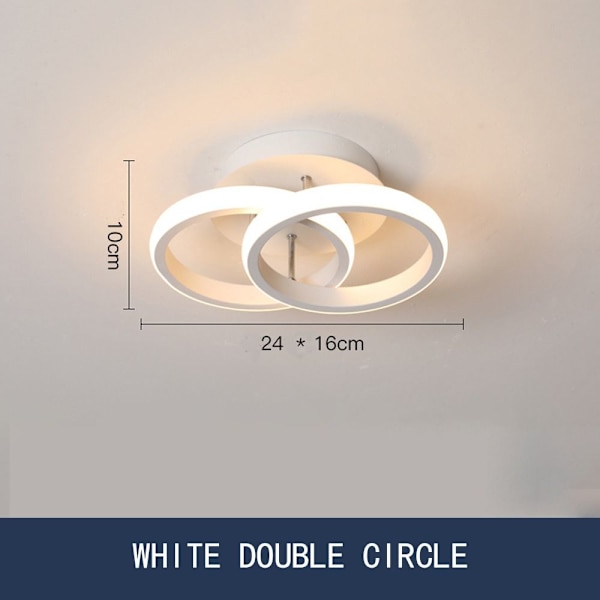 LED Lampe Taklys HVIT DOBBEL SIRKEL DOBBEL SIRKEL White Double Circle-Double Circle