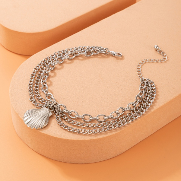 3kpl jalkaketju Tupsuketju SILVER silver