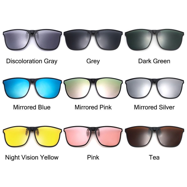 Polariserad klämma på solglasögon mäns bilförare Goggle Discoloration Gray