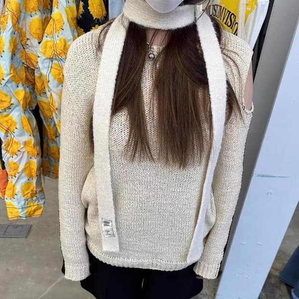 Ullscarf Dam Halsduk VIT white