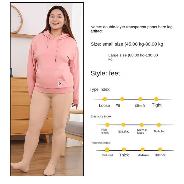 Sukkahousut Size Plus Step-on Feet Leggingsit NATURAL 80-130KGONE NATURAL 80-130KGONE PIECE-ONE PIECE