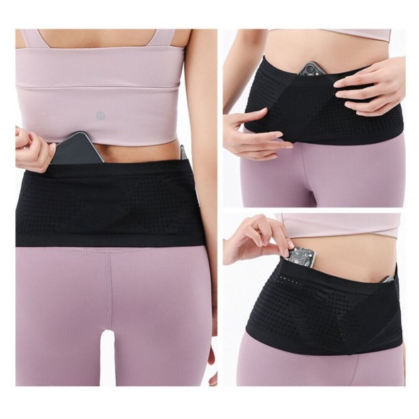 Stickad dold midjeväska Stretch midjepack PINK L pink L