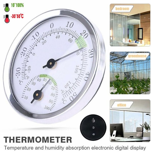 Pointer Type Hygrothermograph Termo-hygrometer GULD gold