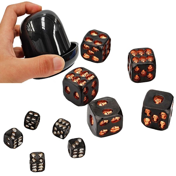 Nyhet Black Skull Tärning 5 ST SILVER 5 Pcs Silver