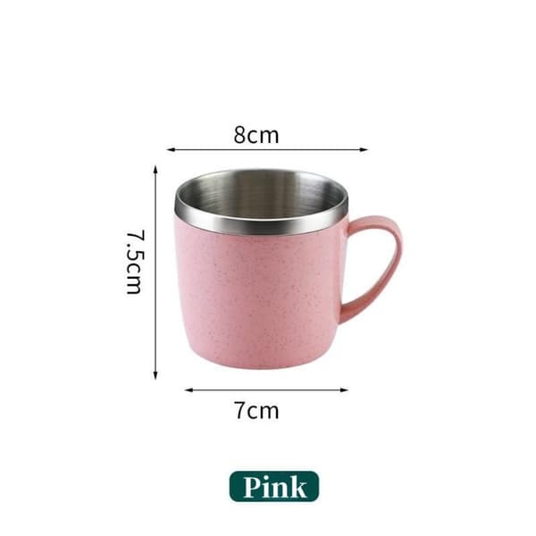 Rostfria stålkoppar Kaffe Mjölk Mugg ROSA pink