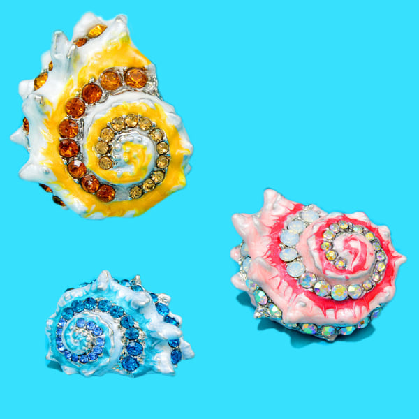 Conch Brocher Emaljeret Pin BLÅ Blue