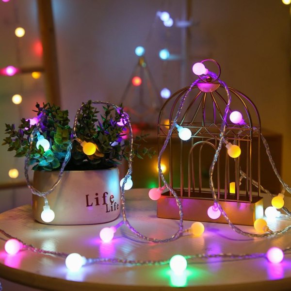 LED Ball Garland Lights Fairy String Lamp BLÅ blue