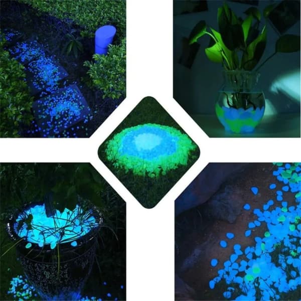 Glow In The Dark Stones Glow Pebbles LYS BLÅ LYS BLÅ Light Blue