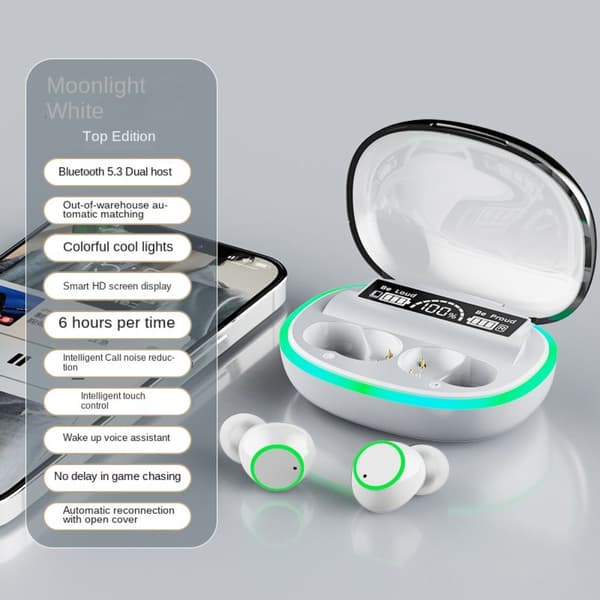 Trådløst headset spil øretelefoner SORT black