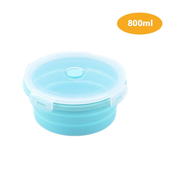 Vikbar Lunchbox Mikrovågsugn Vikbar skål BLÅ 800ML Blue 800ML