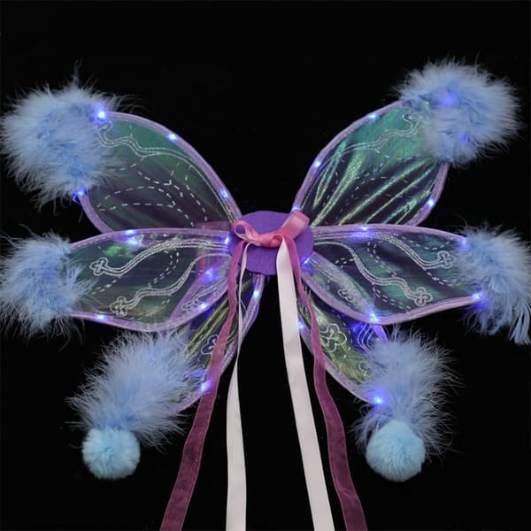 Fairy Wings Sommerfuglefjer Vinger Med LED-lys