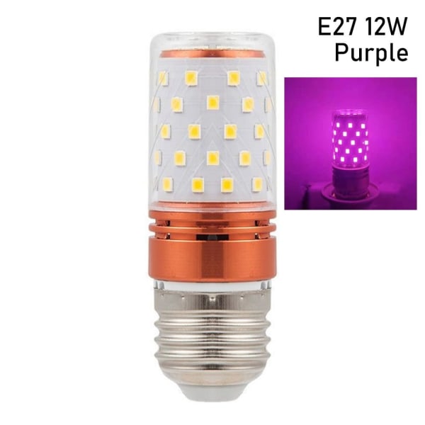 LED Mais fargerike Lyspærer Mais Lampe LILLA E27 12W E27 12W Purple E27  12W-E27  12W