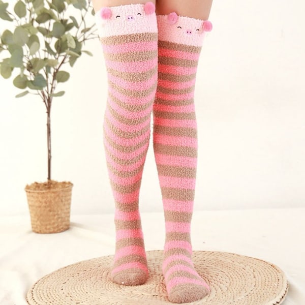 Coral Feece Sock Modeling Kne Sokker STYLE 7 STYLE 7 Style 7