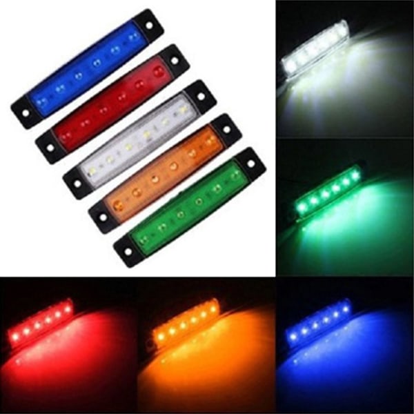 4 STK LED-sidemarkeringsindikatorlys Varsel baklys BLÅT Blue 24V-24V